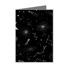 Cosmic Black Space Star Mini Greeting Card from ArtsNow.com Left