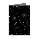 Cosmic Black Space Star Mini Greeting Card