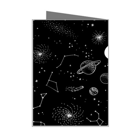 Cosmic Black Space Star Mini Greeting Card from ArtsNow.com Right