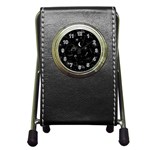 Cosmic Black Space Star Pen Holder Desk Clock