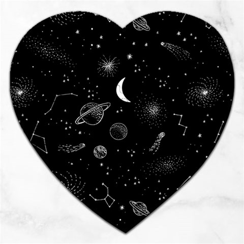 Cosmic Black Space Star Jigsaw Puzzle (Heart) from ArtsNow.com Front