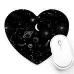 Cosmic Black Space Star Heart Mousepad