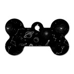 Cosmic Black Space Star Dog Tag Bone (One Side)