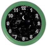 Cosmic Black Space Star Color Wall Clock