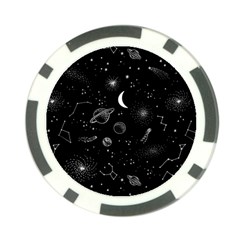 Cosmic Black Space Star Poker Chip Card Guard from ArtsNow.com Front