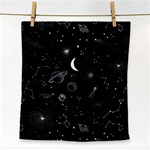 Cosmic Black Space Star Face Towel