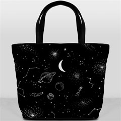 Cosmic Black Space Star Bucket Bag from ArtsNow.com Back