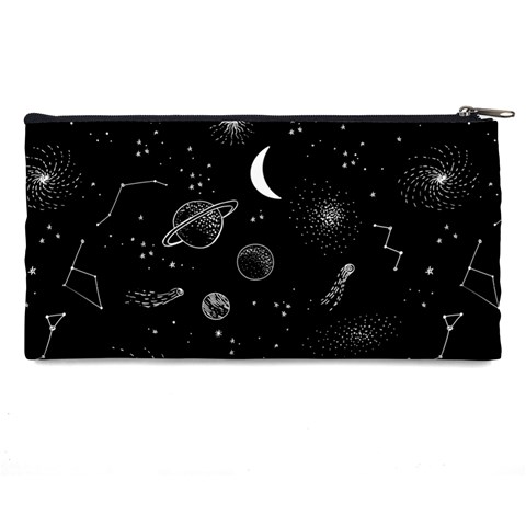 Cosmic Black Space Star Pencil Cases from ArtsNow.com Back