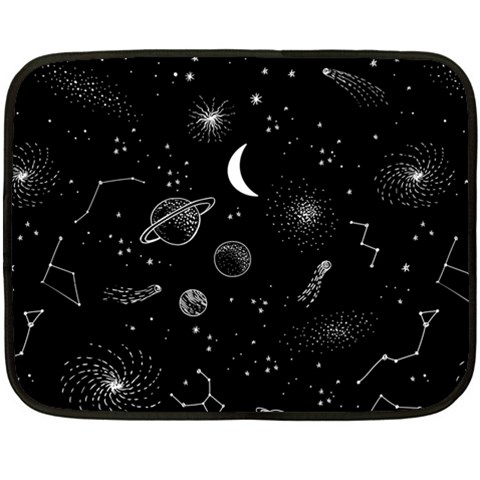 Cosmic Black Space Star Two Sides Fleece Blanket (Mini) from ArtsNow.com 35 x27  Blanket Front