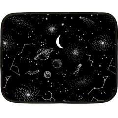 Cosmic Black Space Star Two Sides Fleece Blanket (Mini) from ArtsNow.com 35 x27  Blanket Back