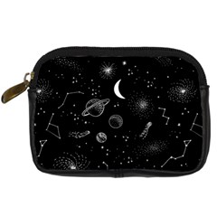 Cosmic Black Space Star Digital Camera Leather Case from ArtsNow.com Front