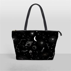 Cosmic Black Space Star Classic Shoulder Handbag from ArtsNow.com Front