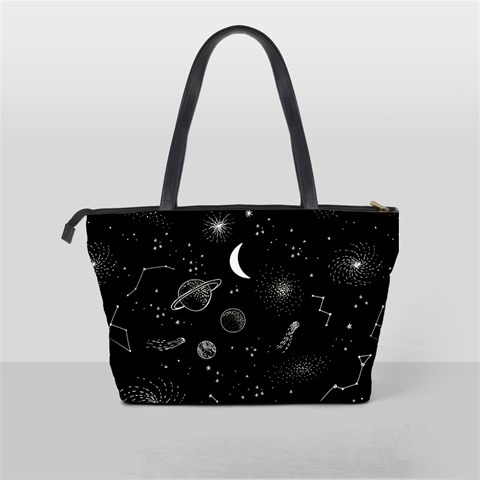 Cosmic Black Space Star Classic Shoulder Handbag from ArtsNow.com Back