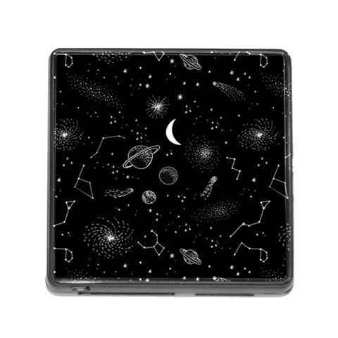 Cosmic Black Space Star Memory Card Reader (Square 5 Slot) from ArtsNow.com Front