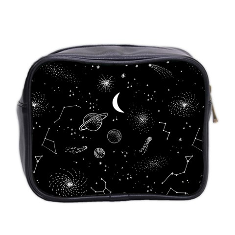 Cosmic Black Space Star Mini Toiletries Bag (Two Sides) from ArtsNow.com Back