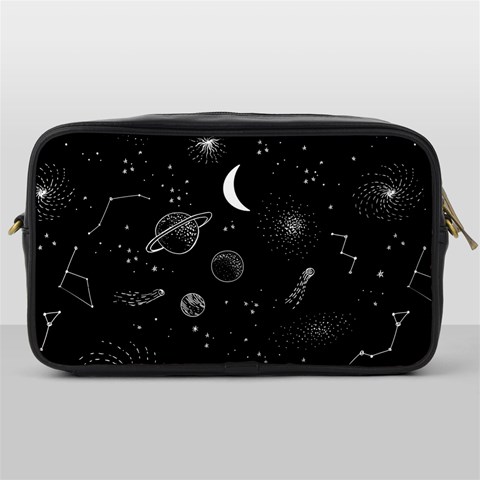 Cosmic Black Space Star Toiletries Bag (One Side) from ArtsNow.com Front