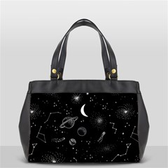 Cosmic Black Space Star Oversize Office Handbag (2 Sides) from ArtsNow.com Front