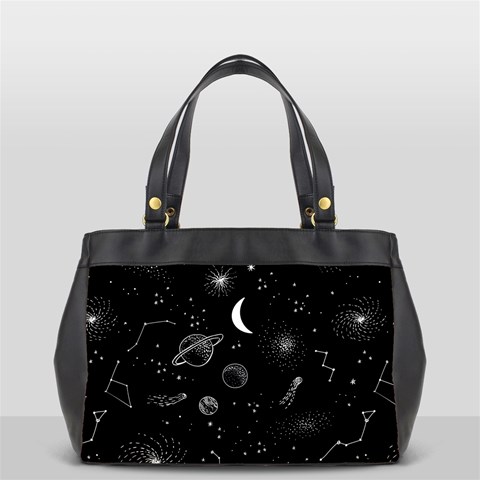 Cosmic Black Space Star Oversize Office Handbag (2 Sides) from ArtsNow.com Back