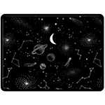 Cosmic Black Space Star Fleece Blanket (Large)