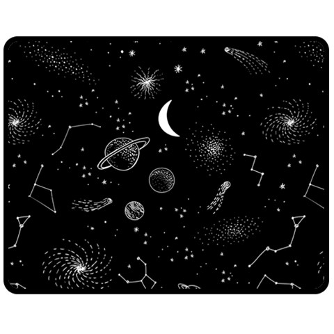 Cosmic Black Space Star Fleece Blanket (Medium) from ArtsNow.com 60 x50  Blanket Front