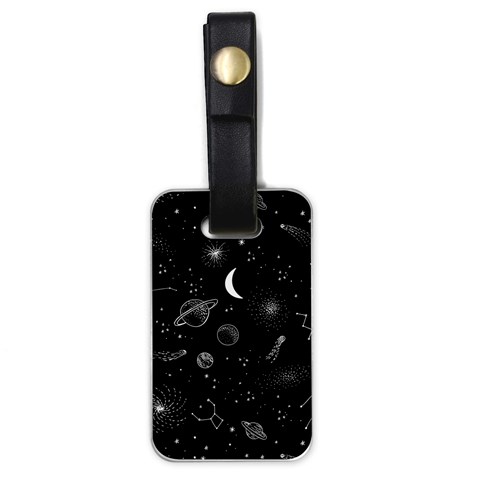 Cosmic Black Space Star Luggage Tag (one side) from ArtsNow.com Front