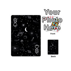 Queen Cosmic Black Space Star Playing Cards 54 Designs (Mini) from ArtsNow.com Front - SpadeQ