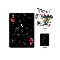 Cosmic Black Space Star Playing Cards 54 Designs (Mini) from ArtsNow.com Front - Heart2