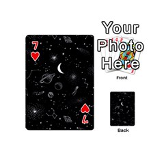 Cosmic Black Space Star Playing Cards 54 Designs (Mini) from ArtsNow.com Front - Heart7