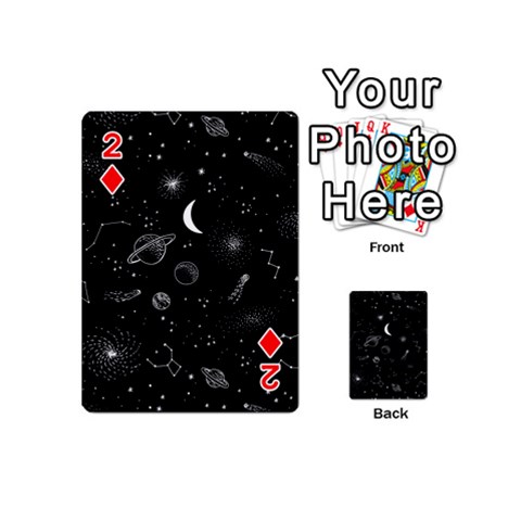 Cosmic Black Space Star Playing Cards 54 Designs (Mini) from ArtsNow.com Front - Diamond2