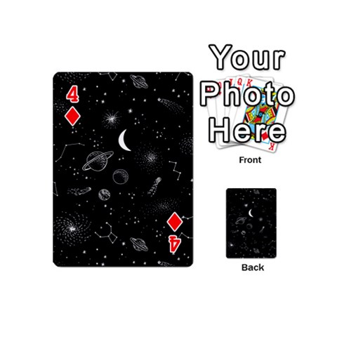 Cosmic Black Space Star Playing Cards 54 Designs (Mini) from ArtsNow.com Front - Diamond4