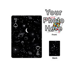 Cosmic Black Space Star Playing Cards 54 Designs (Mini) from ArtsNow.com Front - Spade7