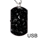 Cosmic Black Space Star Dog Tag USB Flash (One Side)