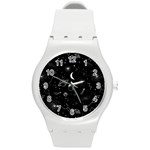 Cosmic Black Space Star Round Plastic Sport Watch (M)