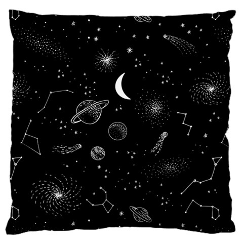 Cosmic Black Space Star Large Cushion Case (One Side) from ArtsNow.com Front