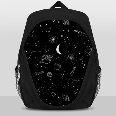 Cosmic Black Space Star Backpack Bag from ArtsNow.com Front