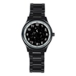 Cosmic Black Space Star Stainless Steel Round Watch