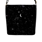 Cosmic Black Space Star Flap Closure Messenger Bag (L)