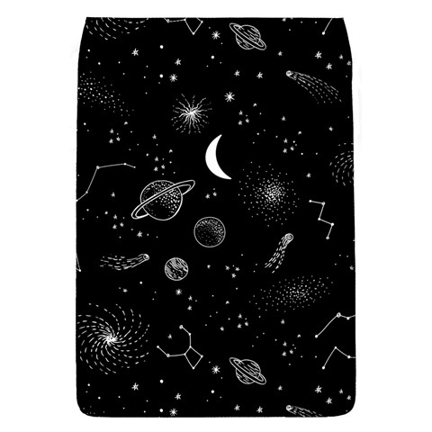 Cosmic Black Space Star Removable Flap Cover (L) from ArtsNow.com Front