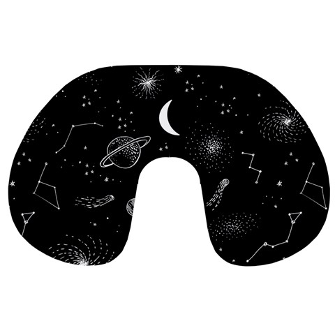 Cosmic Black Space Star Travel Neck Pillow from ArtsNow.com Front