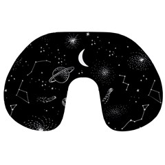 Cosmic Black Space Star Travel Neck Pillow from ArtsNow.com Front