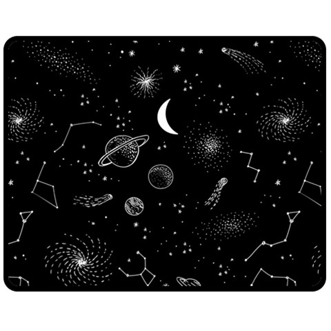 Cosmic Black Space Star Two Sides Fleece Blanket (Medium) from ArtsNow.com 58.8 x47.4  Blanket Front