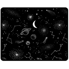 Cosmic Black Space Star Two Sides Fleece Blanket (Medium) from ArtsNow.com 58.8 x47.4  Blanket Front