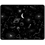 Cosmic Black Space Star Two Sides Fleece Blanket (Medium)