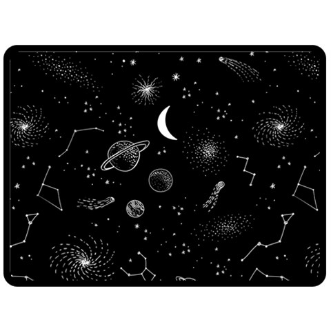 Cosmic Black Space Star Two Sides Fleece Blanket (Large) from ArtsNow.com 80 x60  Blanket Front