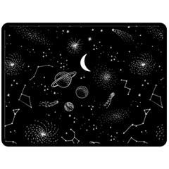 Cosmic Black Space Star Two Sides Fleece Blanket (Large) from ArtsNow.com 80 x60  Blanket Front