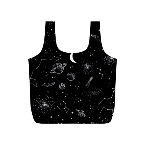 Cosmic Black Space Star Full Print Recycle Bag (S) from ArtsNow.com Front