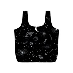 Cosmic Black Space Star Full Print Recycle Bag (S) from ArtsNow.com Front