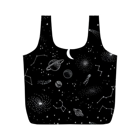 Cosmic Black Space Star Full Print Recycle Bag (M) from ArtsNow.com Front