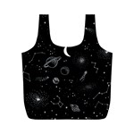 Cosmic Black Space Star Full Print Recycle Bag (M)