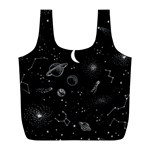 Cosmic Black Space Star Full Print Recycle Bag (L)